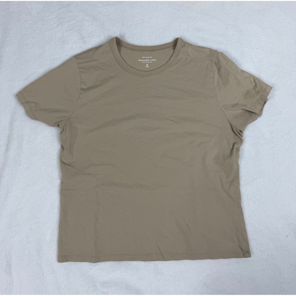 Abercrombie & Fitch Essentials Skimming Tee Taupe Brown Short Sleeve Crewneck M